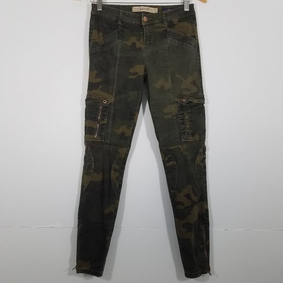 Zara Denim - Zara Camo Zip Ankle Stretchy Slim Jeans Size 4